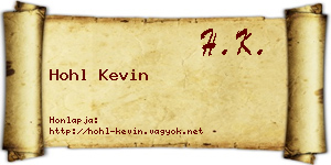 Hohl Kevin névjegykártya
